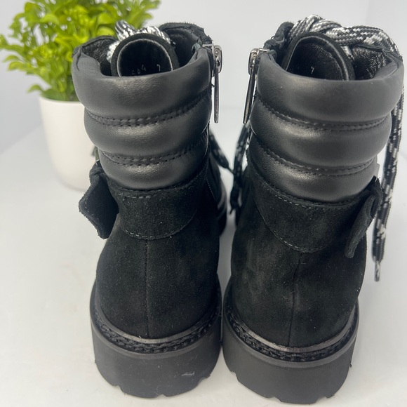 NEW Aquatalia Mayra Weatherproof Suede Leather Lace-Up & Zip Boot US 7 Black - Picture 7 of 13